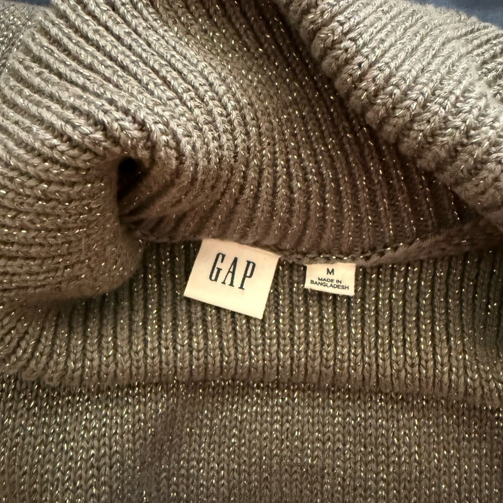 Gray/Silver Turtleneck Gap Sweater - image 4